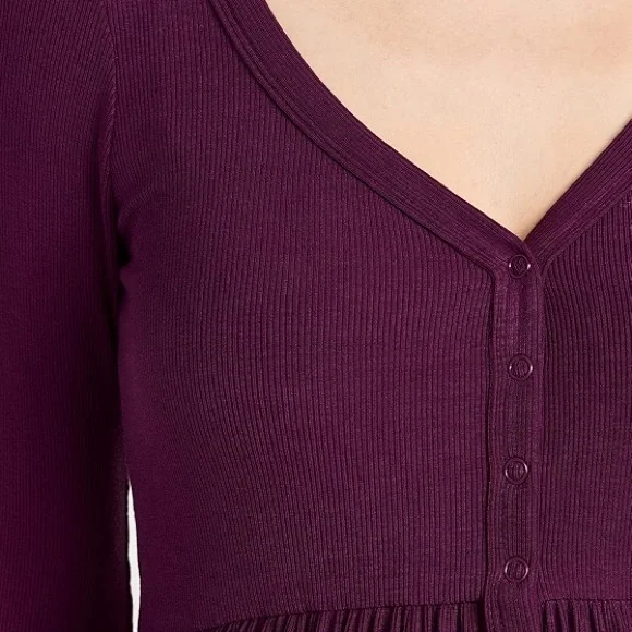 HATCH • The Softest Rib Nursing Dress - Aubergine - Picture 8 of 9